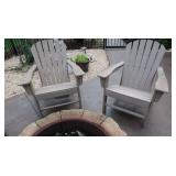 2 Outdoor Adirondack Composite Chairs-*Good