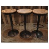 3 Swivel Bar Stools w/ Foot Rest