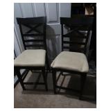 2 Padded Wooden Chairs