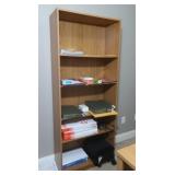 5 Shelf Pressed Wood Bookcase-29.5x11.5x71.5"H
