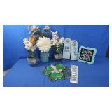 3 Vases Indoor Plastic Flowers,3 Indoor Hanging