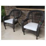 2 Wicker Padded Chairs-29x24x36"H