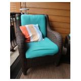 2 Outdoor Wicker Chairs w/Sunbrella Cushions-