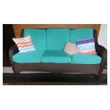 Outdoor Wicker Sofa w/Sunbrella Cushions 6