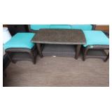 Wicker&Granite Coffee Table-42x27x20"H w/2