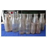 16 Vintage Milk Bottles,Various Dairies