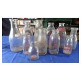 11 Vintage Milk Bottles incl Moola,Patonic Farm