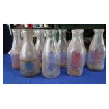 8 Antique Ligonier Milk qt Glass Bottles