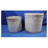Vintage 2 Gallon Crocks(hole on bottom)&Small