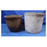 Vintage 2 Gallon Crock(no cracks)&Small Crock