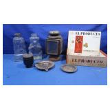 Elephant&Bear Glass Jars,Vintage Oil Lamp,Cigar