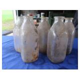 5 Vintage Qt Milk Bottles, Alwines Dairy