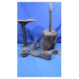 Antique Cast Iron Shoe Lasts,1 MOunted on Stump