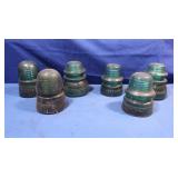 Vintage Blue Glass Insulators(Hemingray