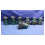 Vintage Blue Glass Insulators(Brookfield, HG Co.)