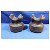 Vintage Brown Ceramic Insulators