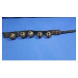 Antique Brass Sleigh Bells on Leather Belt