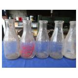 5 qt Dairy Bottles, Embossed&Painted Label