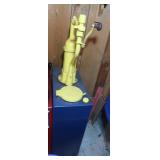 Blue/Yellow Hand Crane OIl Pump-22x10x53"H