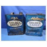 Vintage Golden Eagle Oil Cans-one is full
