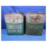 Vintage Sinclair Emerald Oil Cans