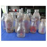 10 Vintage Johnstown Sanitary Dairy milk bottles,