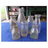 7 Vintage Somerset Dairy Co Milk Bottles, qt, pt,