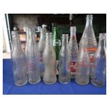 11 Vintage Soda Bottles incl Feller & Whistle,
