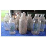 7 Vintage Somerset Dairy Milk Bottles,