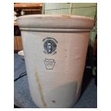 Vntge 10 Gal. Crock-Blue Stamped 200th Anniversary