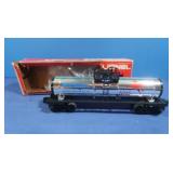 Vintage Lionel Mobilgas Plated Tank Car,Damaged