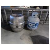 Empty Keg&20lb Propane Tank 1/2 Full