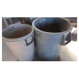 2 Lg Rubbermaid Garbage Cans