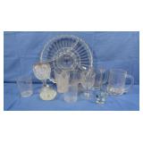 Glass Serving Tray,Creamer,Glass Cups