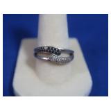10K White&Black Diamond Ring 3gr  1/2CT TW