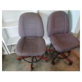 2 Chairs,Swivel&Roll