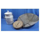 Vintage Galvanized Scale&Aluminum Jug