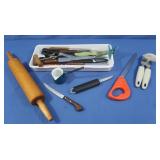 Wood Rolling Pin,Enamel Espresso Cup,Knives,Can