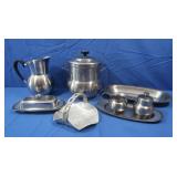 Metal Serving Pieces incl Pitcher Tray&more