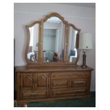 Burlington Furniture Dresser w/Mirror,1 Broken