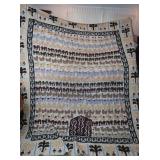Hand Stitched Quilt 96x90" Animals