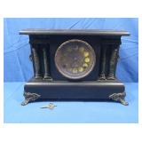 Antique Mantle Clock w/Key, Watch Face Remade