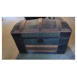 Antique Victorian Dome-Top Steamer Trunk