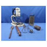 Vintage G.E.Beaters (Works),Cheese Grater,Potato