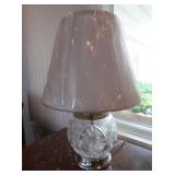 Glass Lamp w/Brass Accents 22"
