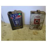 2 Vintage Metal 1 Gal Fuel Cans