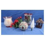 Crackle Glass Vases,Tealight Lantern,Floral Picks