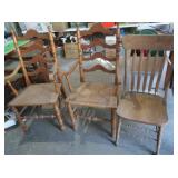 2 Maple Ladder Back Chair w/Wicker Seat&other Wood