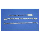 3 Sterling Bracelets  24.2gr