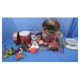 Christmas Tins,Pinecones,Candle Holder